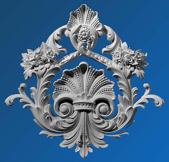 Phù điêu cột hoa lá tây